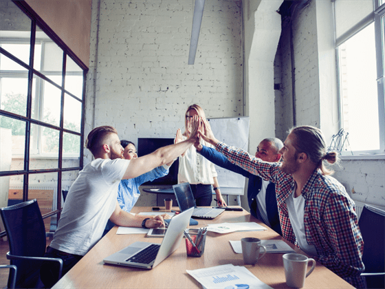 Team celebrating success