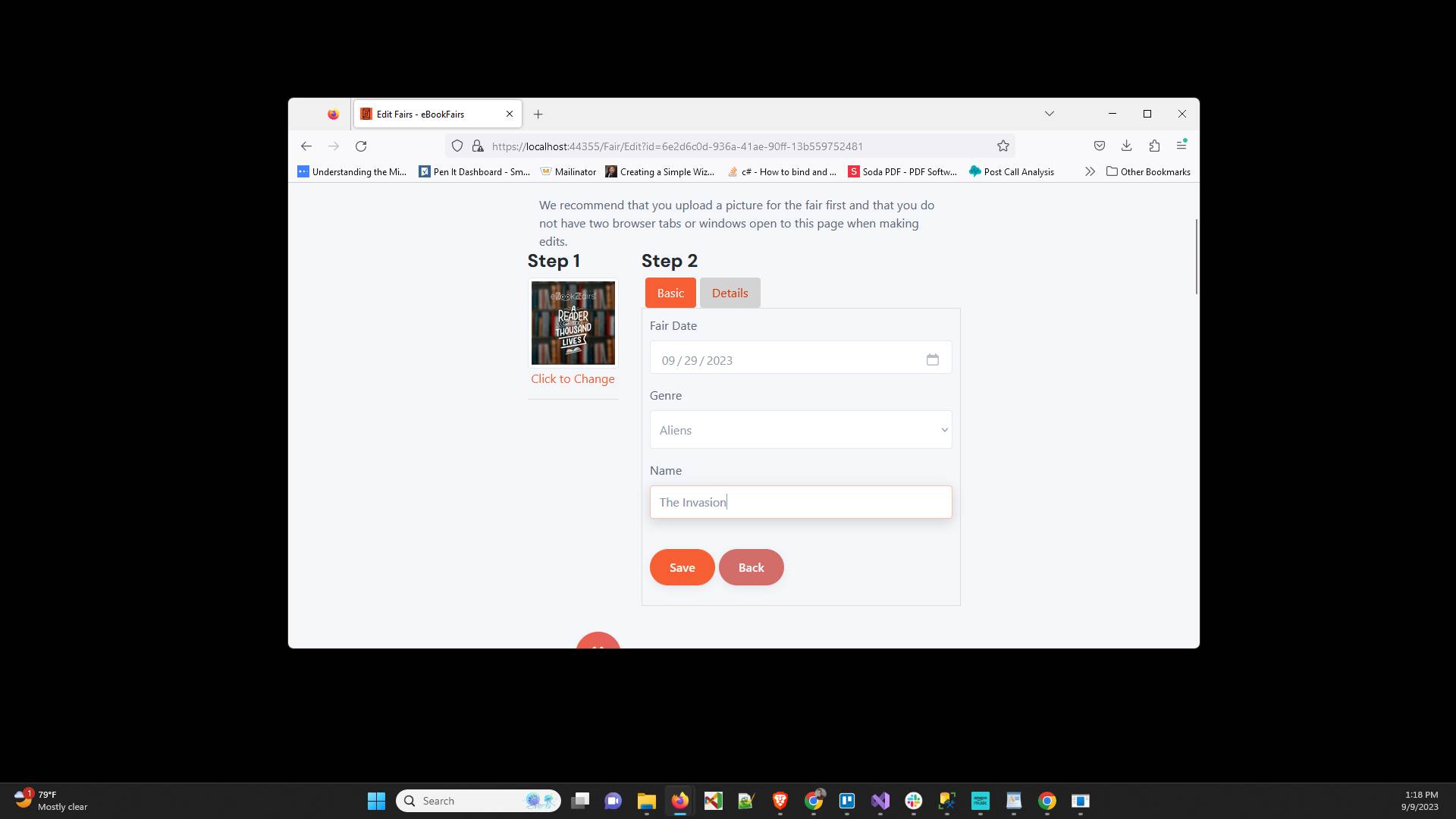 Click on the "Details" tab