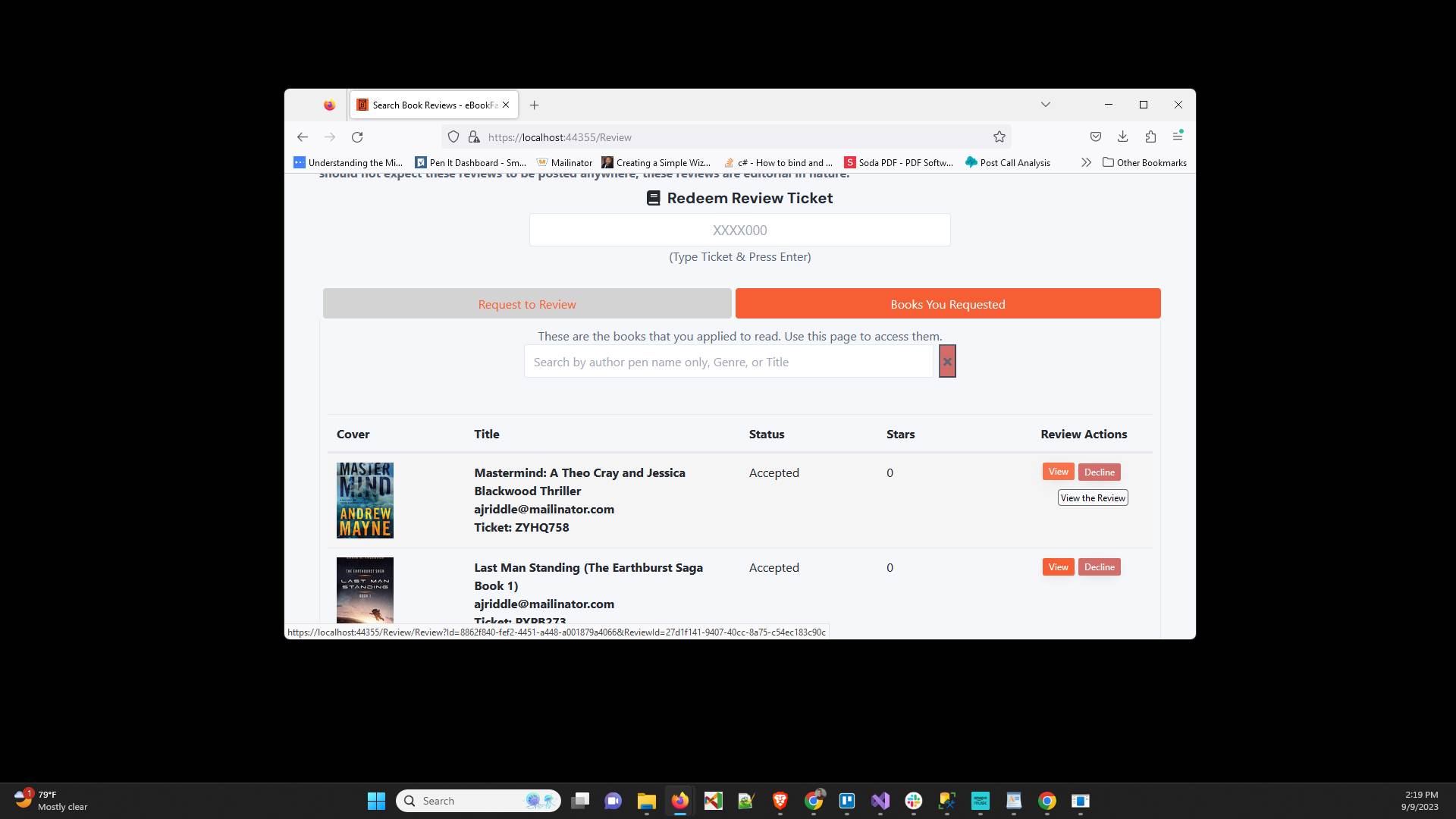 Click "View" on the book you would like to download