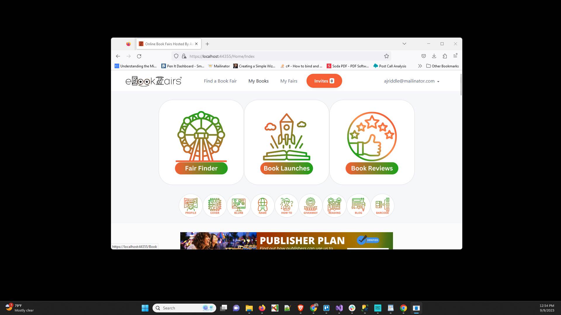 Click "My Books" in the top menu