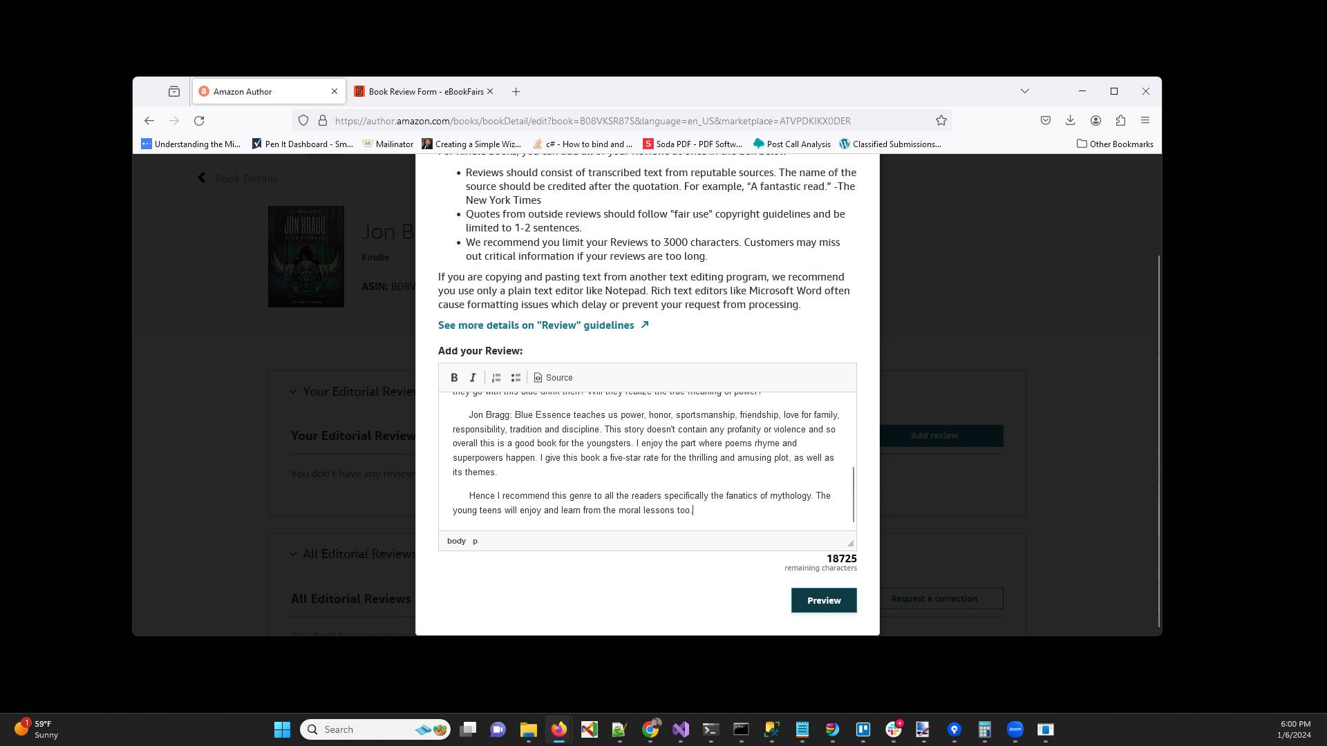 Click "Preview" once you are done.