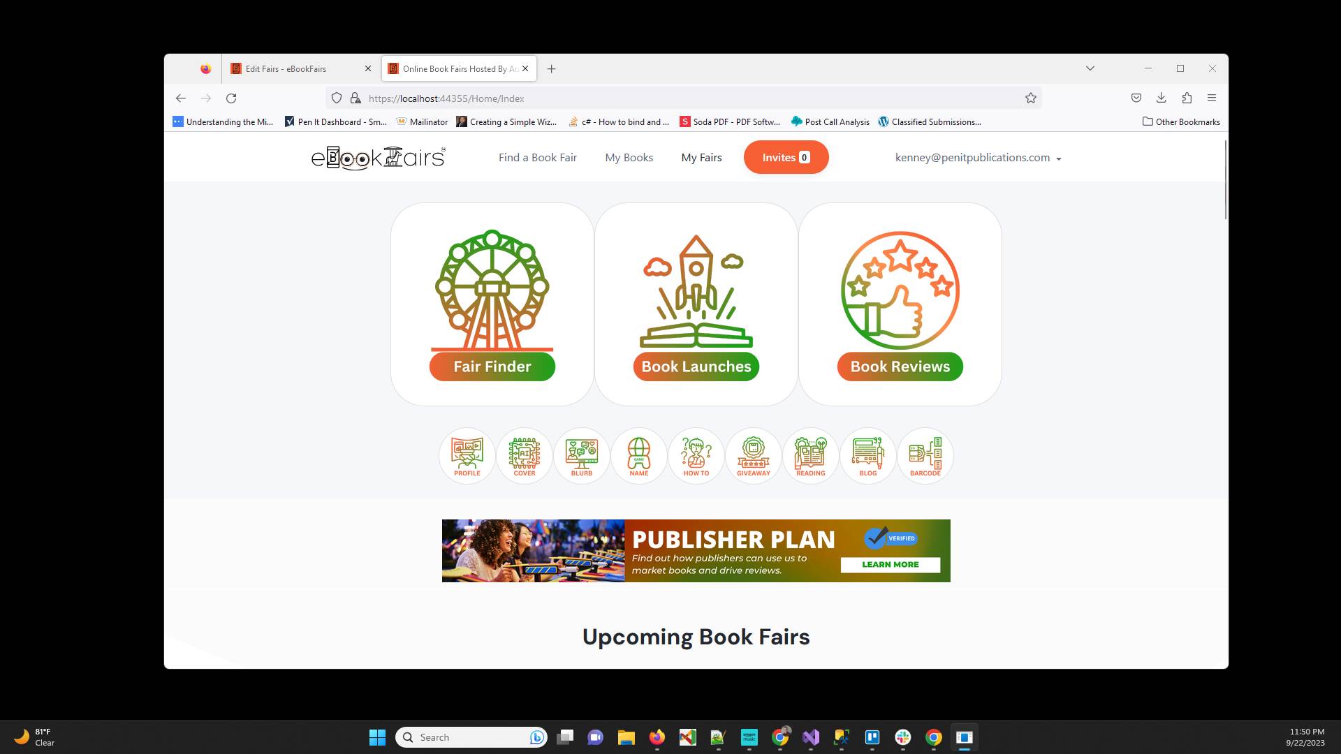 Click on "My Fairs" in the top menu