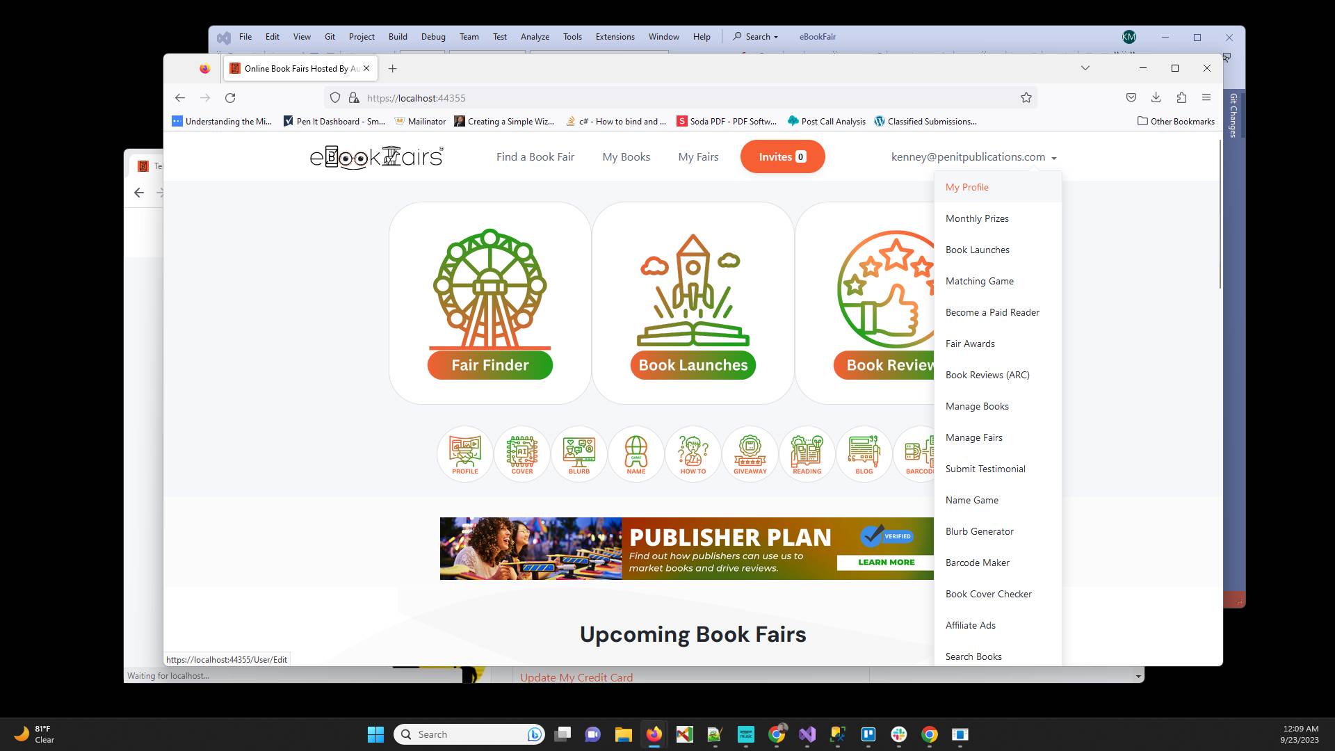 From your homepage click on the menu in the top right and select "My Profile"