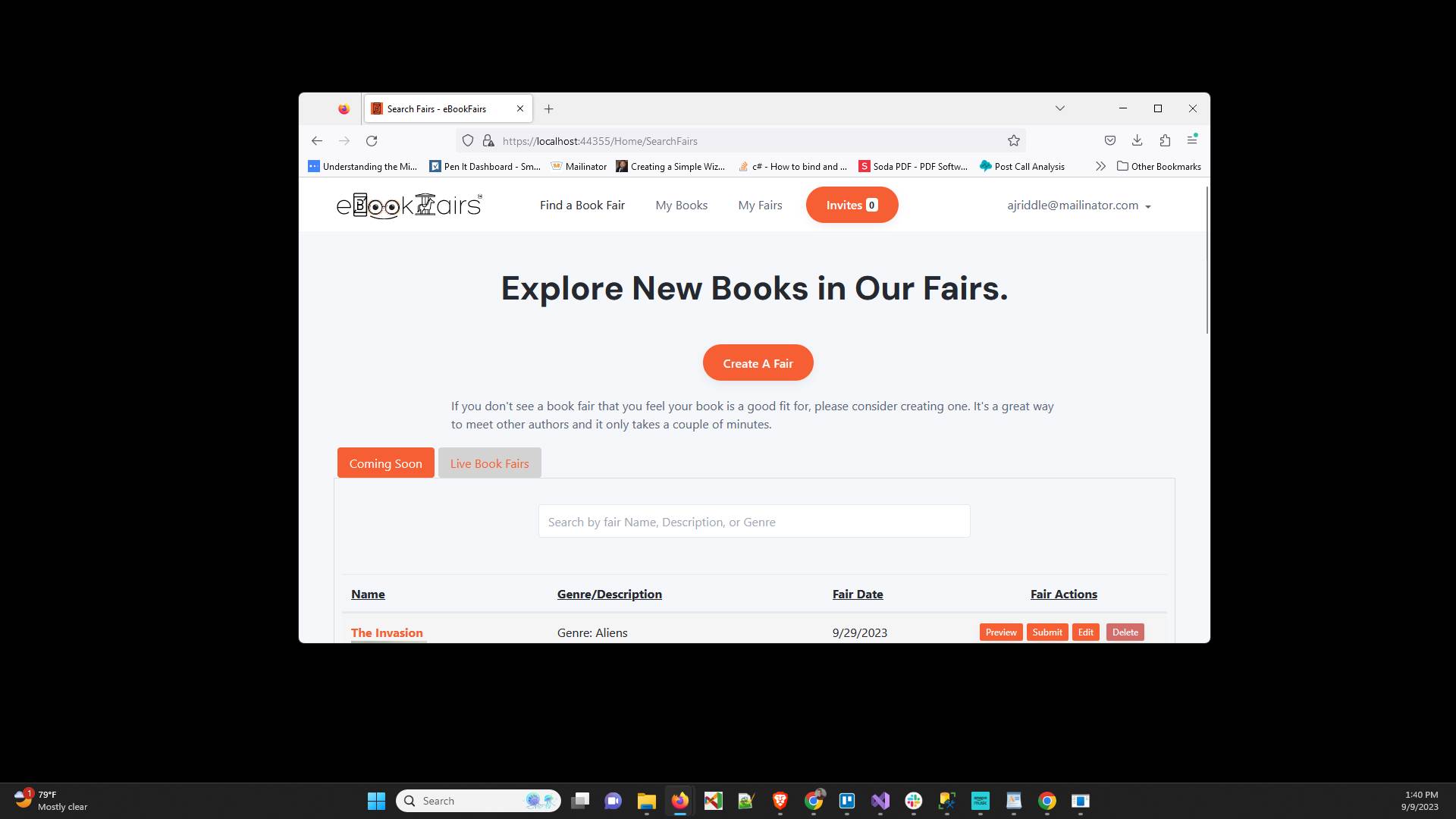Click "Find a Book Fair" on the top menu