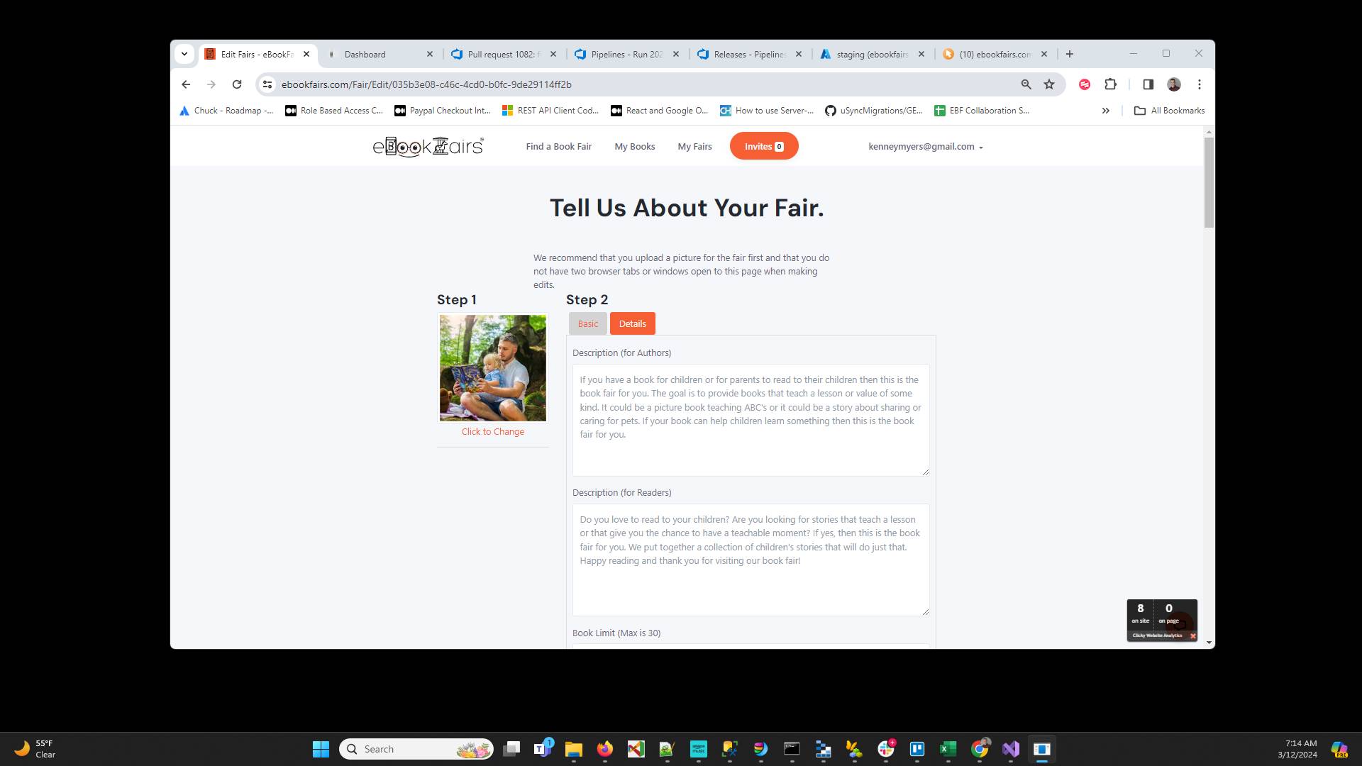Sign in to your author account and go to the book fair you want to upgrade to a premium book fair.